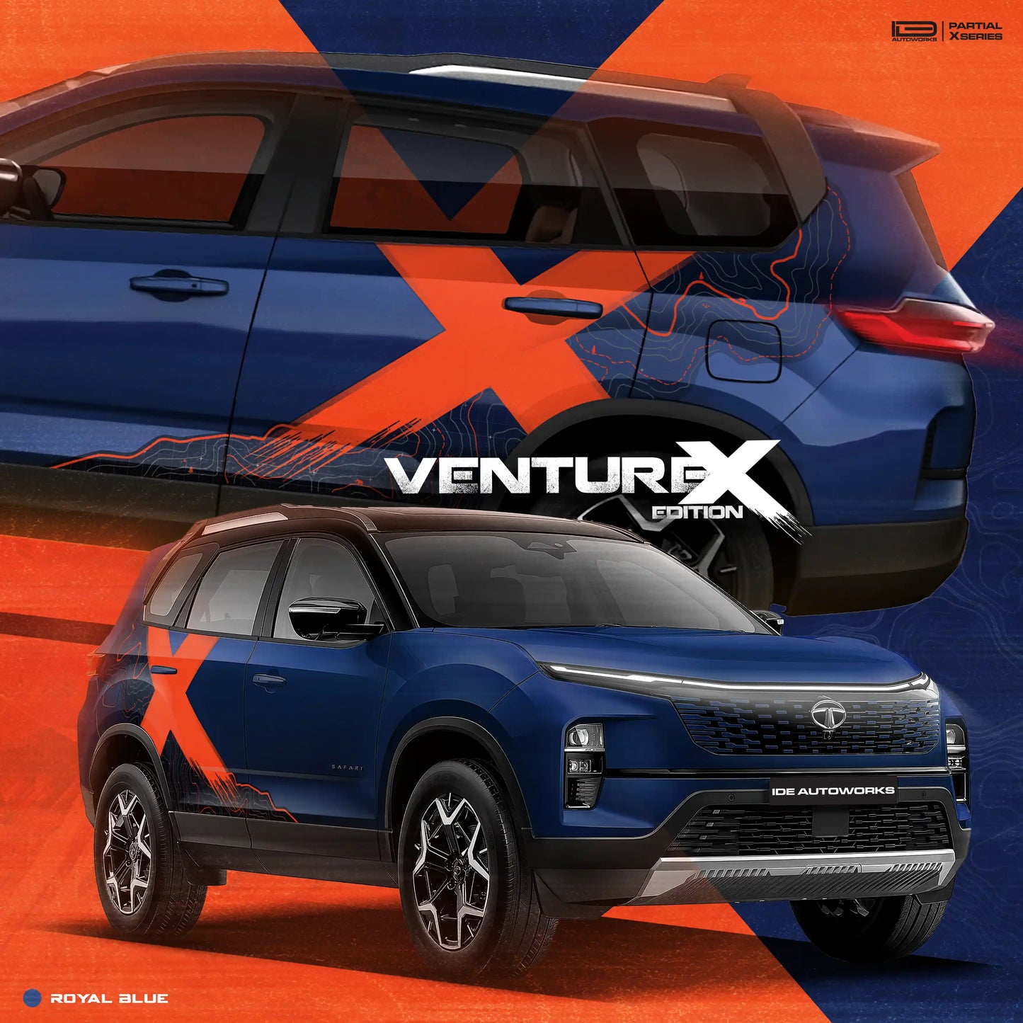 VentureX Edition Graphics for Tata Safari gold