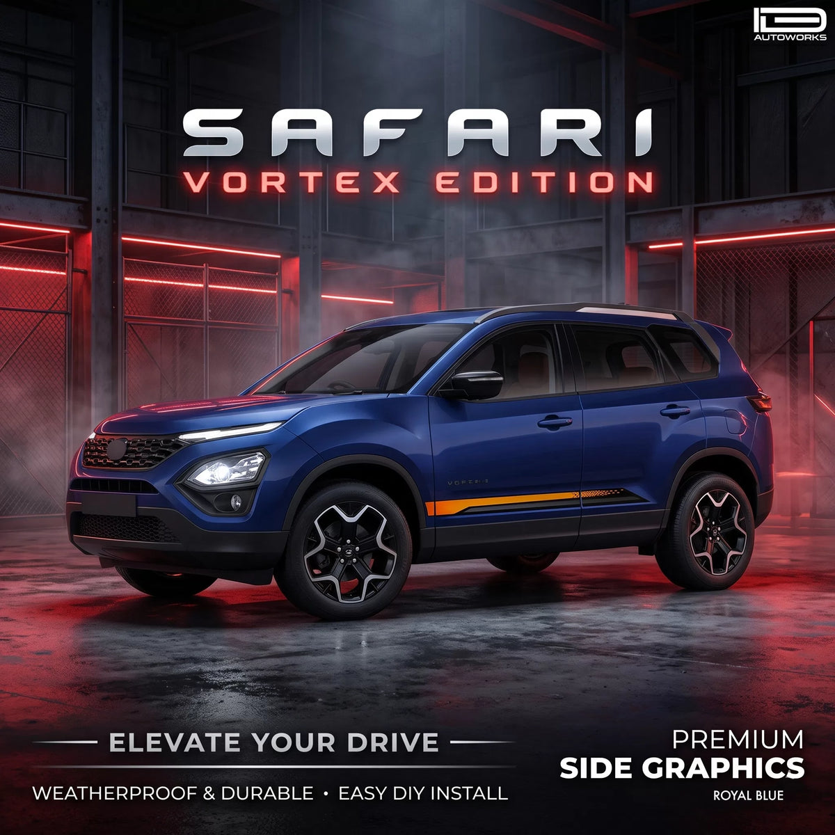 Vortex Edition Graphics for Tata Safari blue