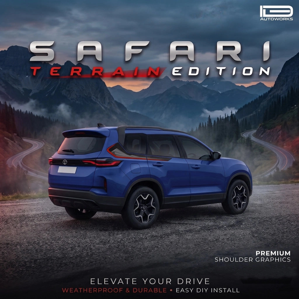 Terrain Edition Graphics for Tata Safari blue