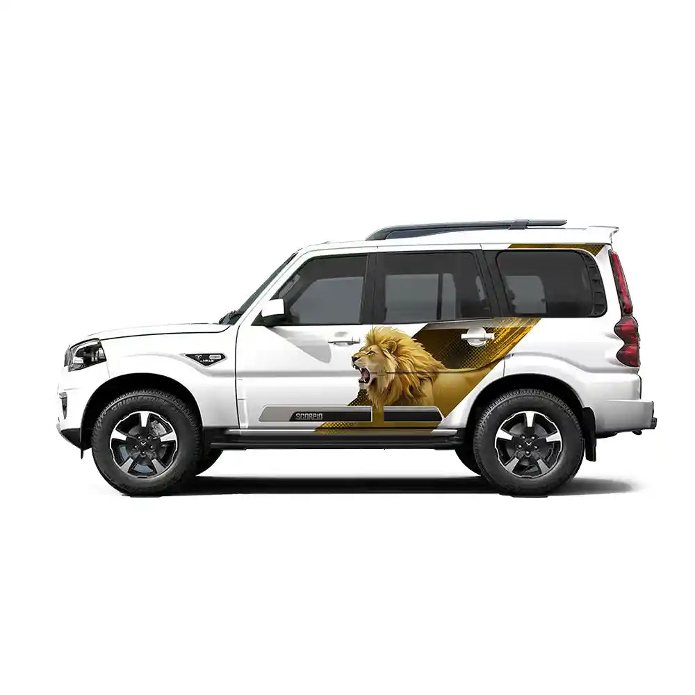 Lion Edition Car Graphics for Mahindra Scorpio S11 | IDE Partial X Series