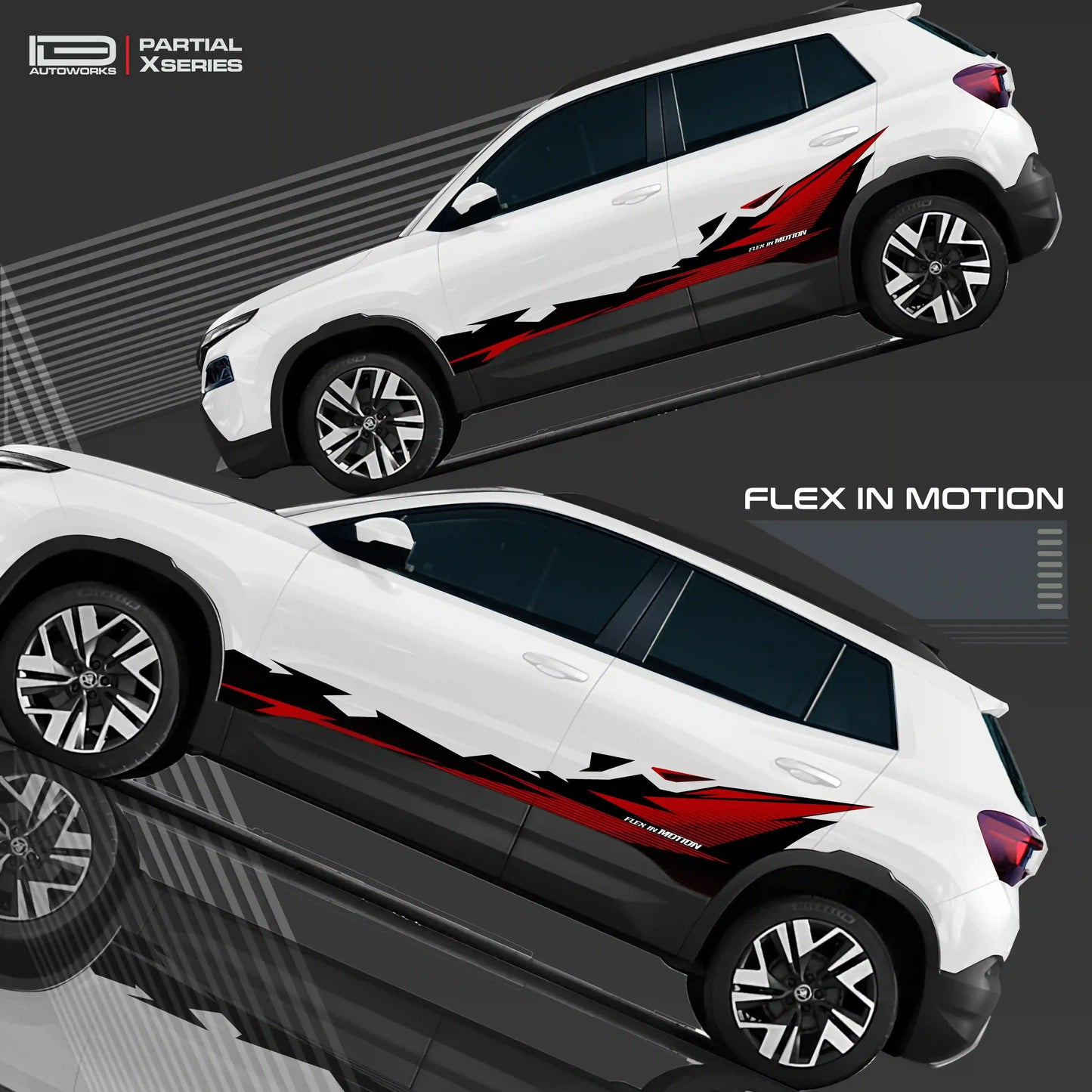 Flex in Motion Edition Graphics for Skoda Kylaq white