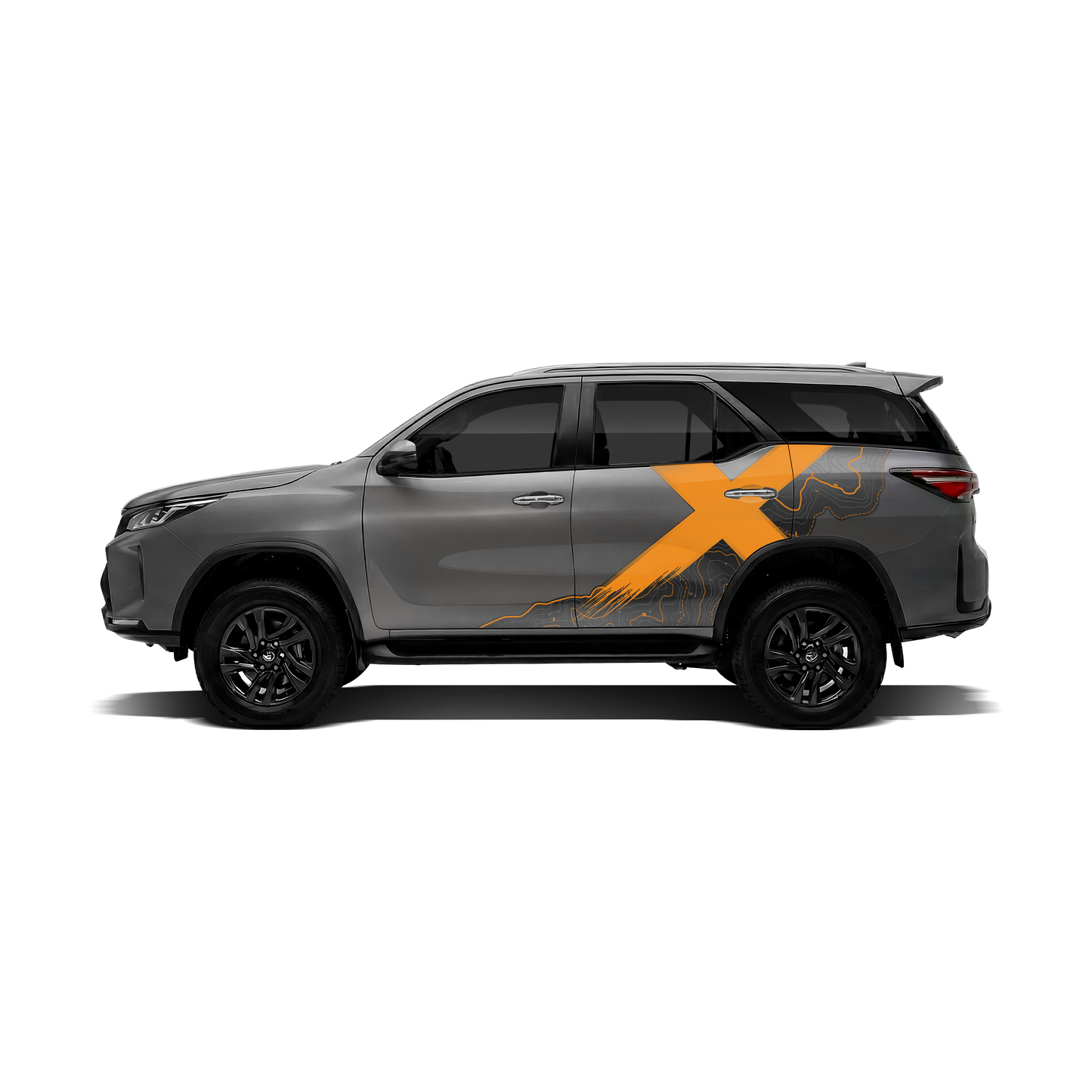 VentureX Edition Graphics for Toyota Fortuner black crystal shine