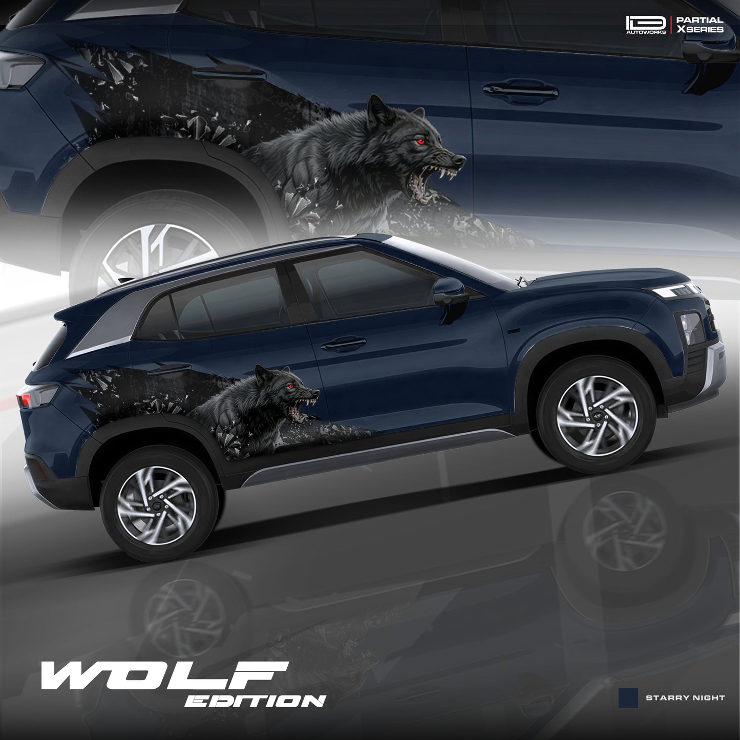 Wolf edition graphics for Hyundai Creta IDE Partial X series