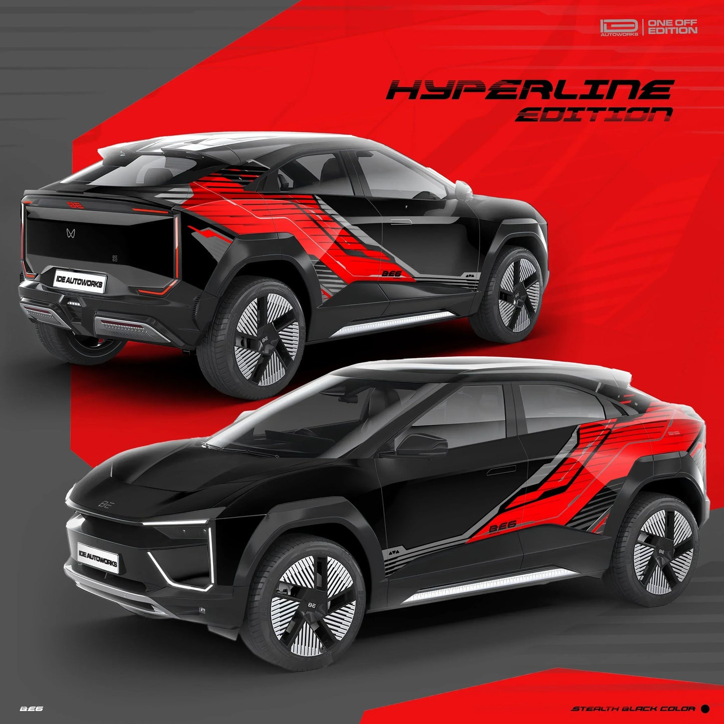 Hyperline Edition Graphics for Mahindra BE6 black