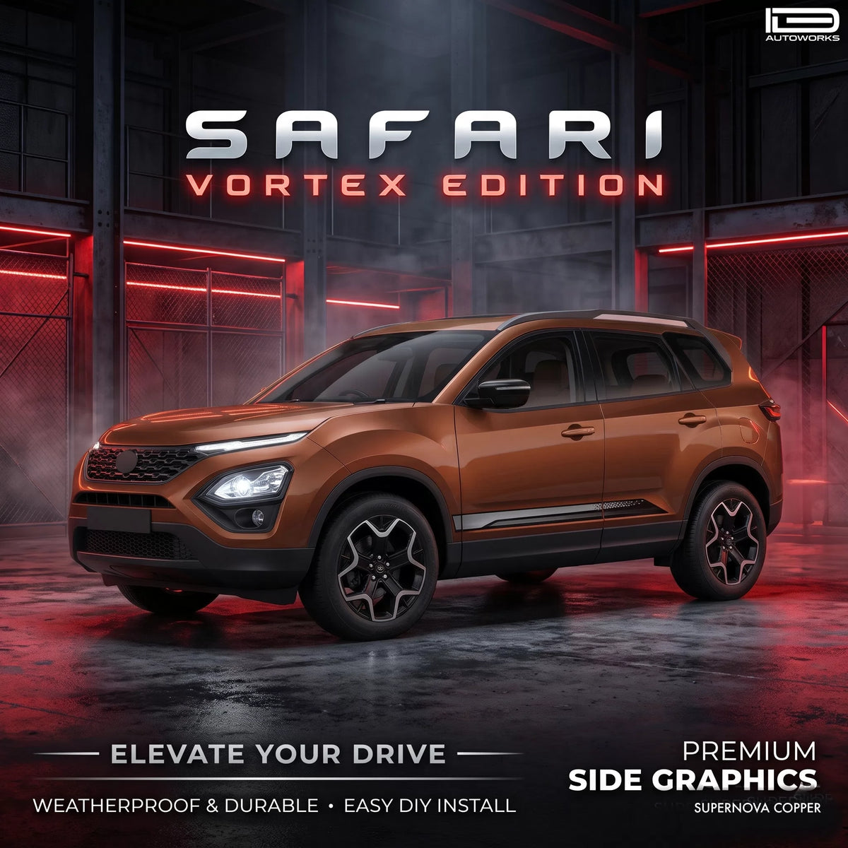Vortex Edition Graphics for Tata Safari copper