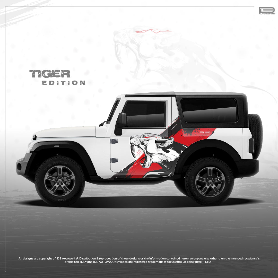 IDE PARTIAL X SERIES - Tiger Edition for Mahindra Thar (Everest White)
