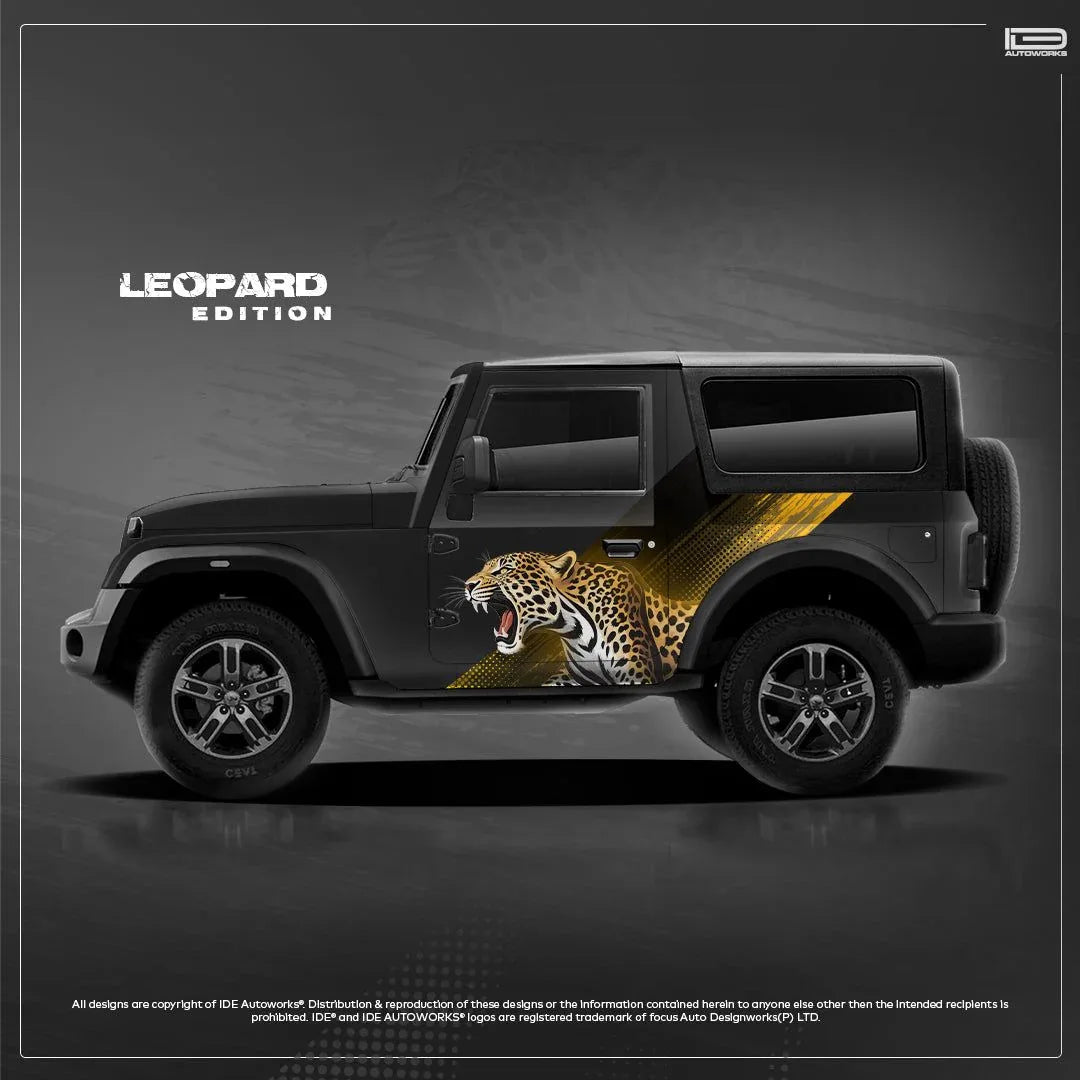 Leopard Edition Graphics for Mahindra Thar black