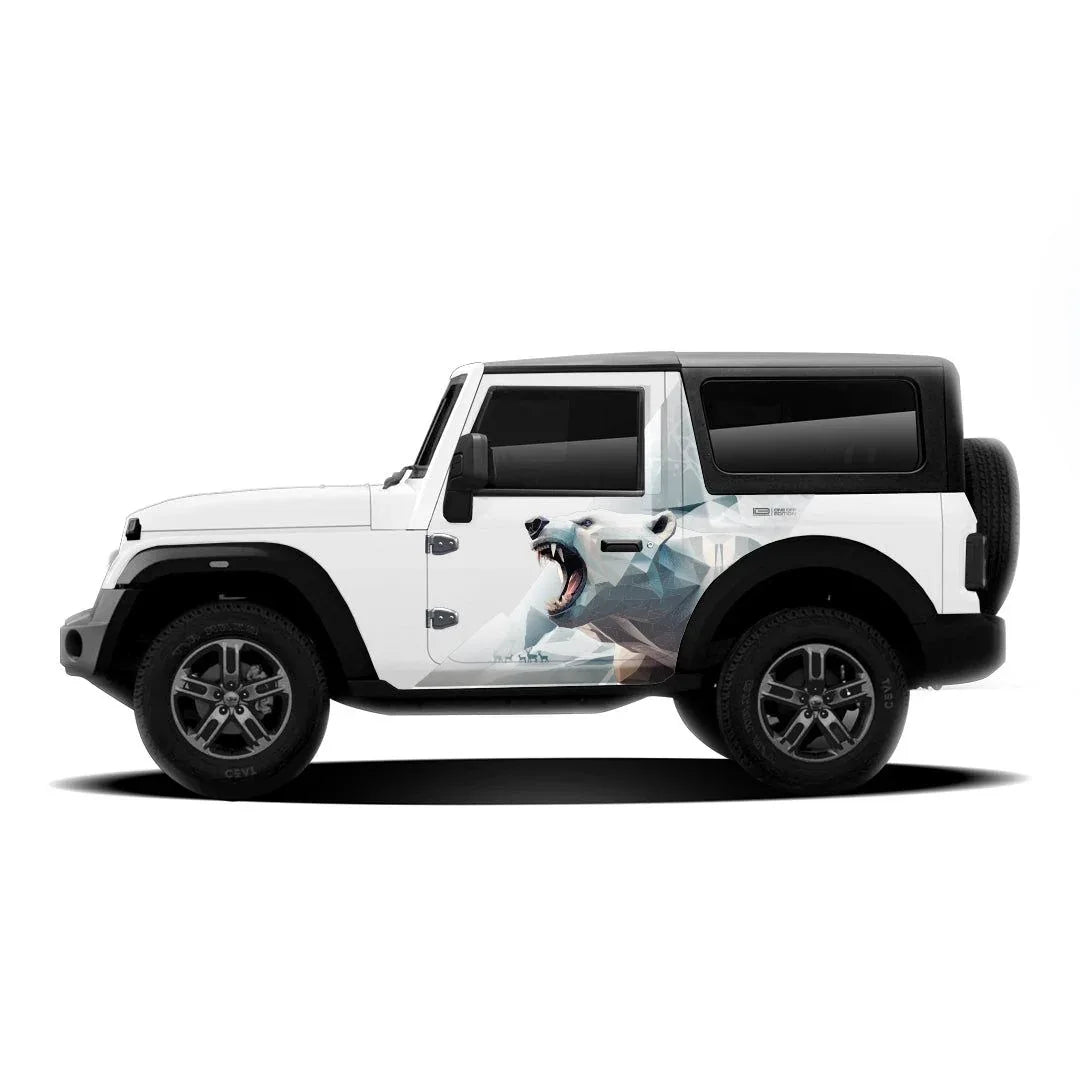 Bear Edition Graphics for Mahindra Thar white