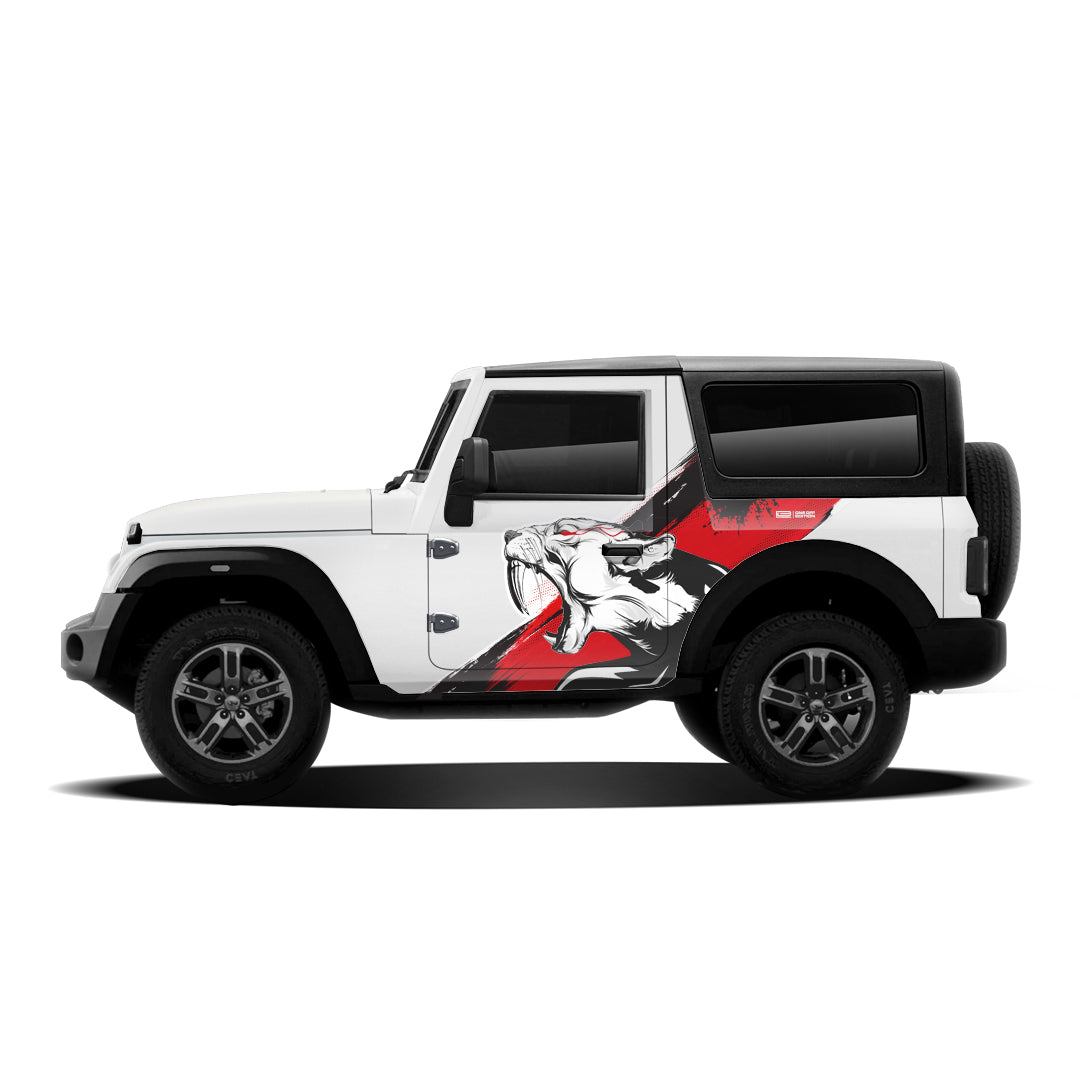 IDE PARTIAL X SERIES - Tiger Edition for Mahindra Thar (Everest White)