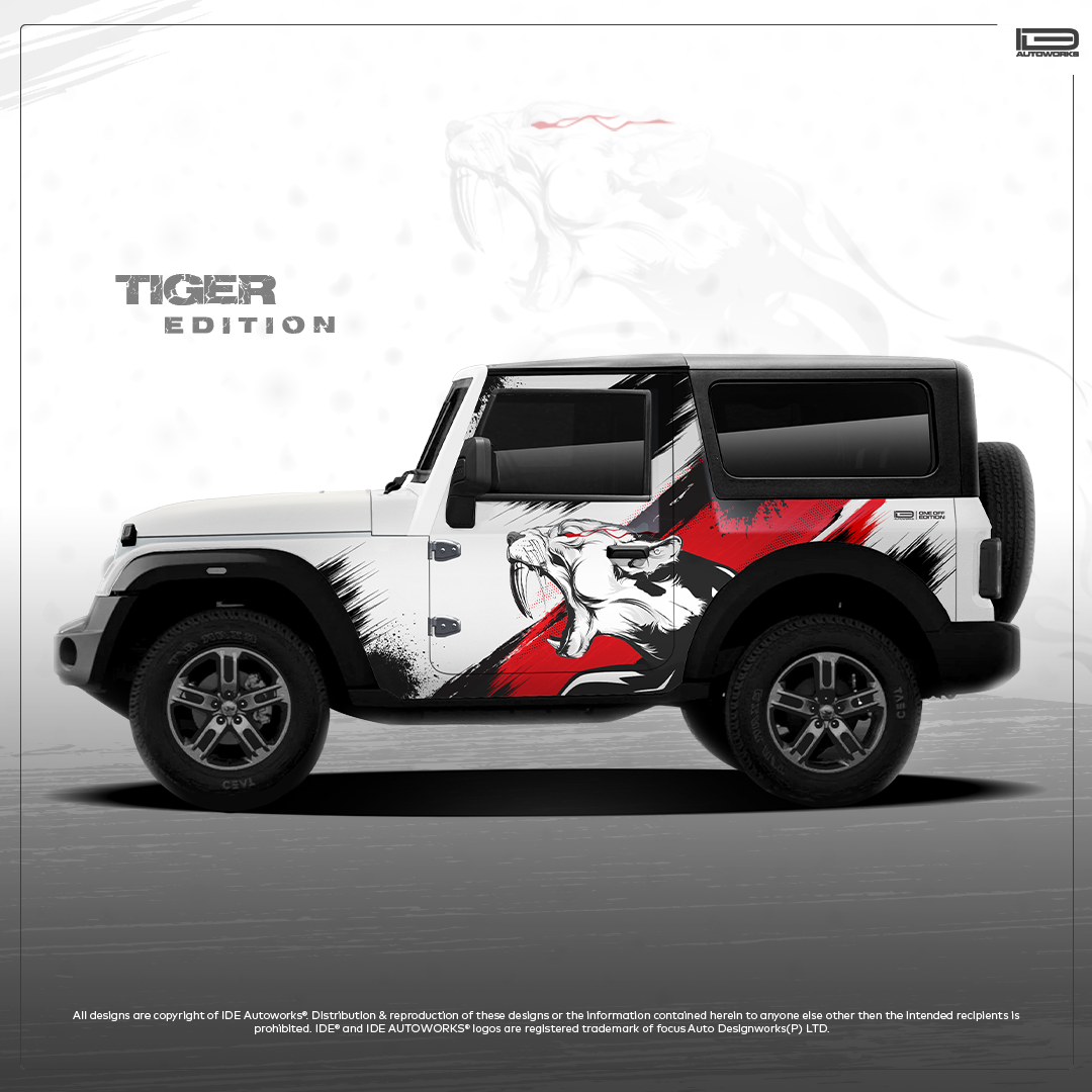 IDE ONE OFF EDITION - Tiger Edition for Mahindra Thar (Everest White)