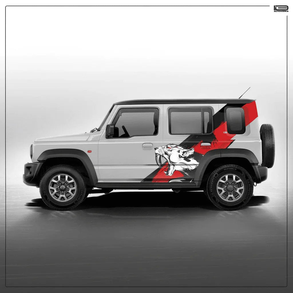 Tiger Edition Graphics for Maruti Suzuki Jimny white