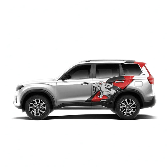 Tiger Edition Graphics for Mahindra Scorpio N white