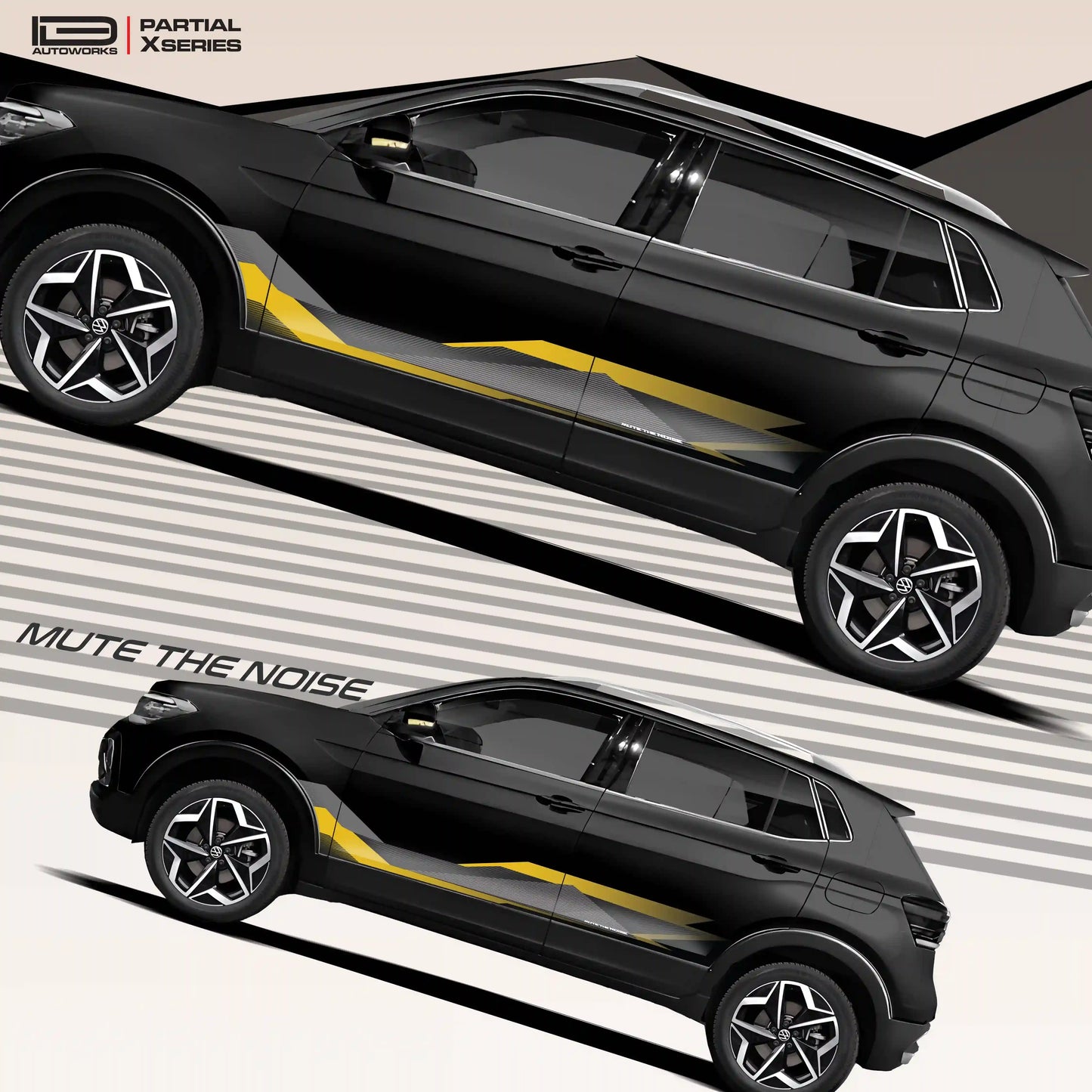 Mute The Noise Edition Graphics for VW Taigun blue