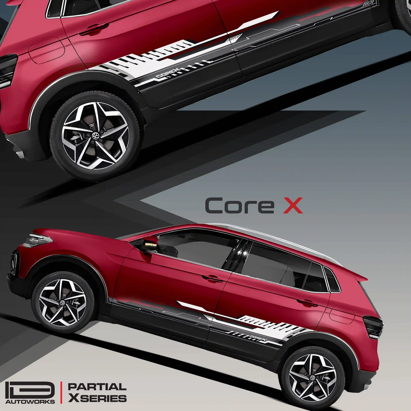 CoreX Edition car Graphics for VW Taigun black