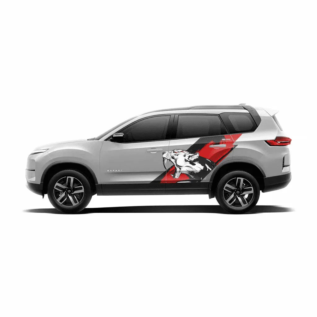 Tiger Edition Graphics for Tata Safari  white