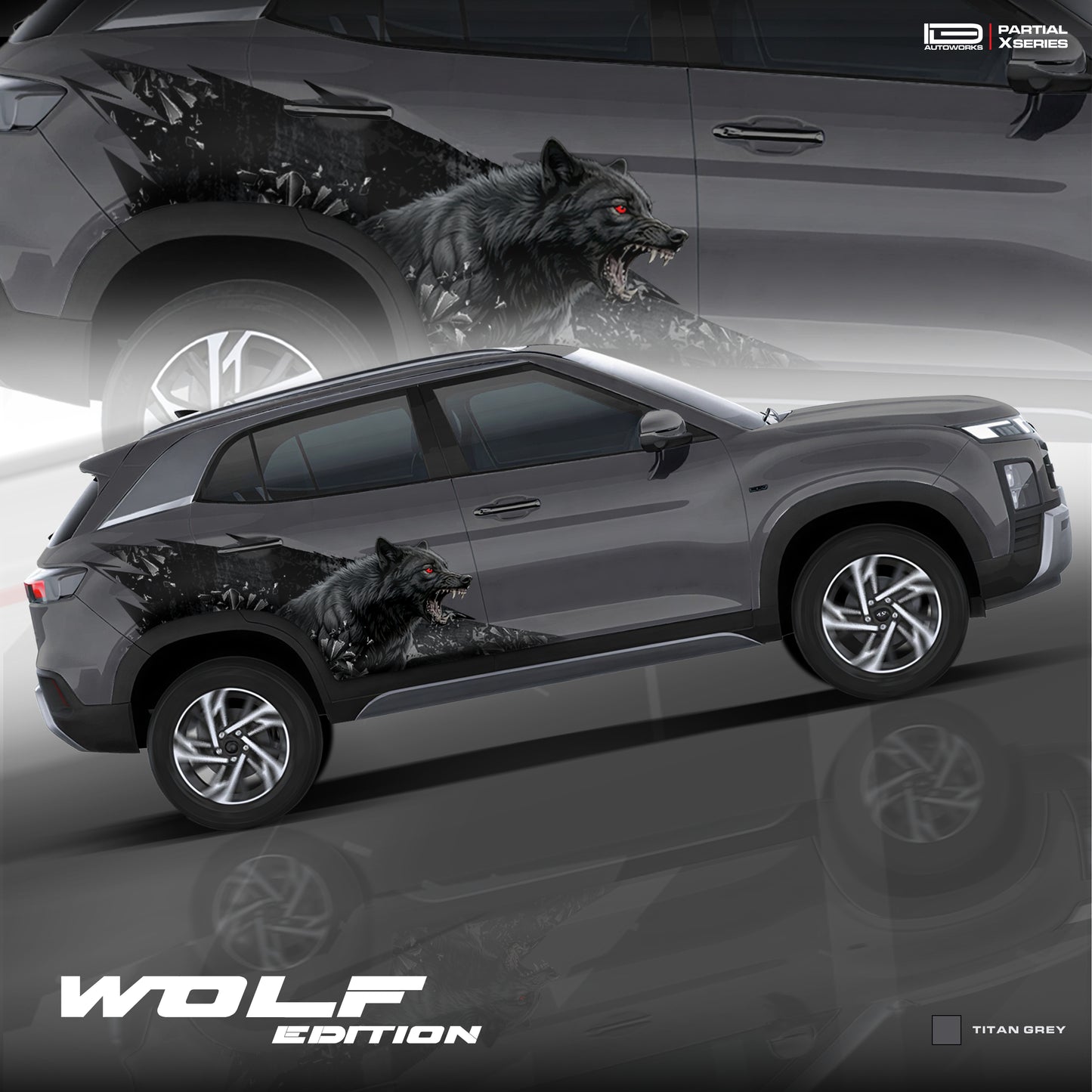 Wolf edition graphics for Hyundai Creta IDE Partial X series
