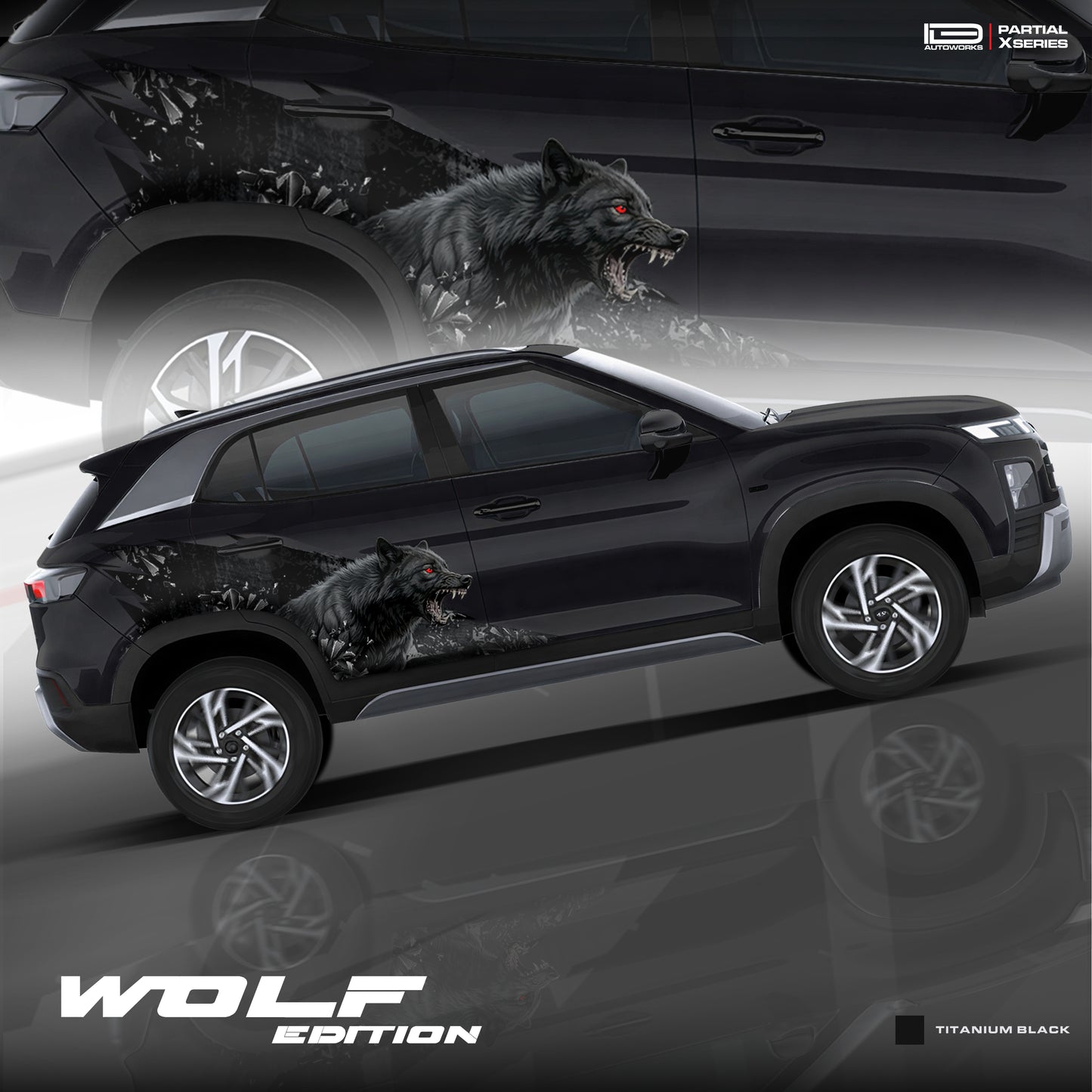 Wolf edition graphics for Hyundai Creta IDE Partial X series