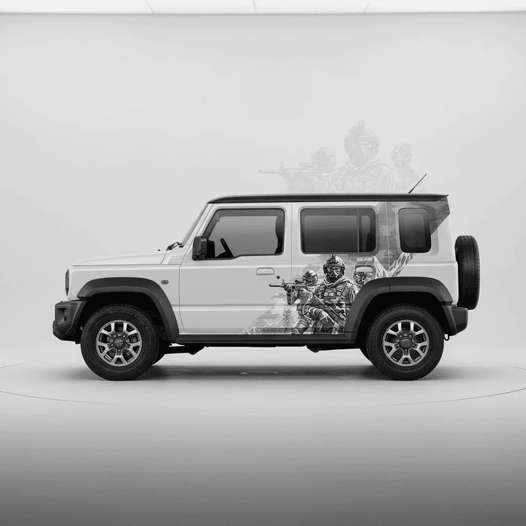 Warrior Edition Graphics for Maruti Suzuki Jimny white