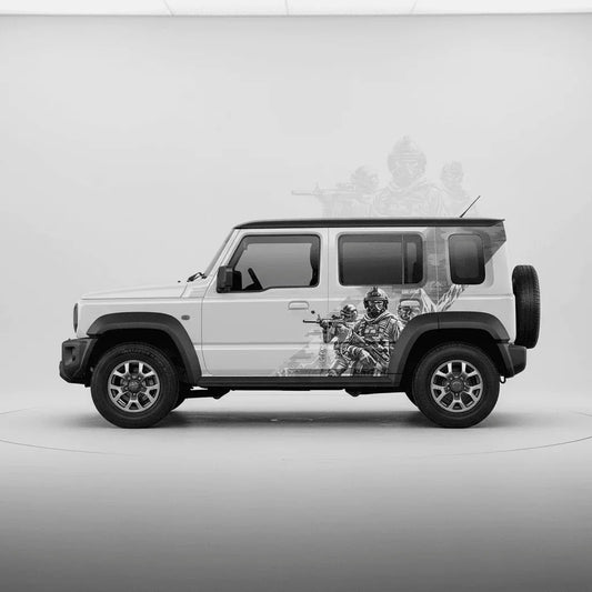 Warrior Edition Graphics for Maruti Suzuki Jimny white