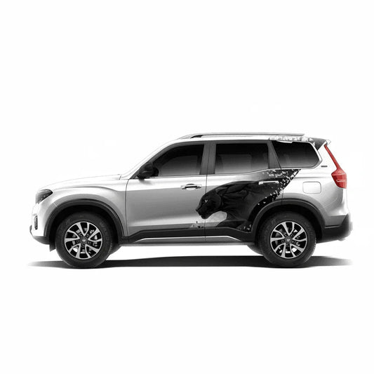 Panther Edition Graphics for Mahindra Scorpio N white