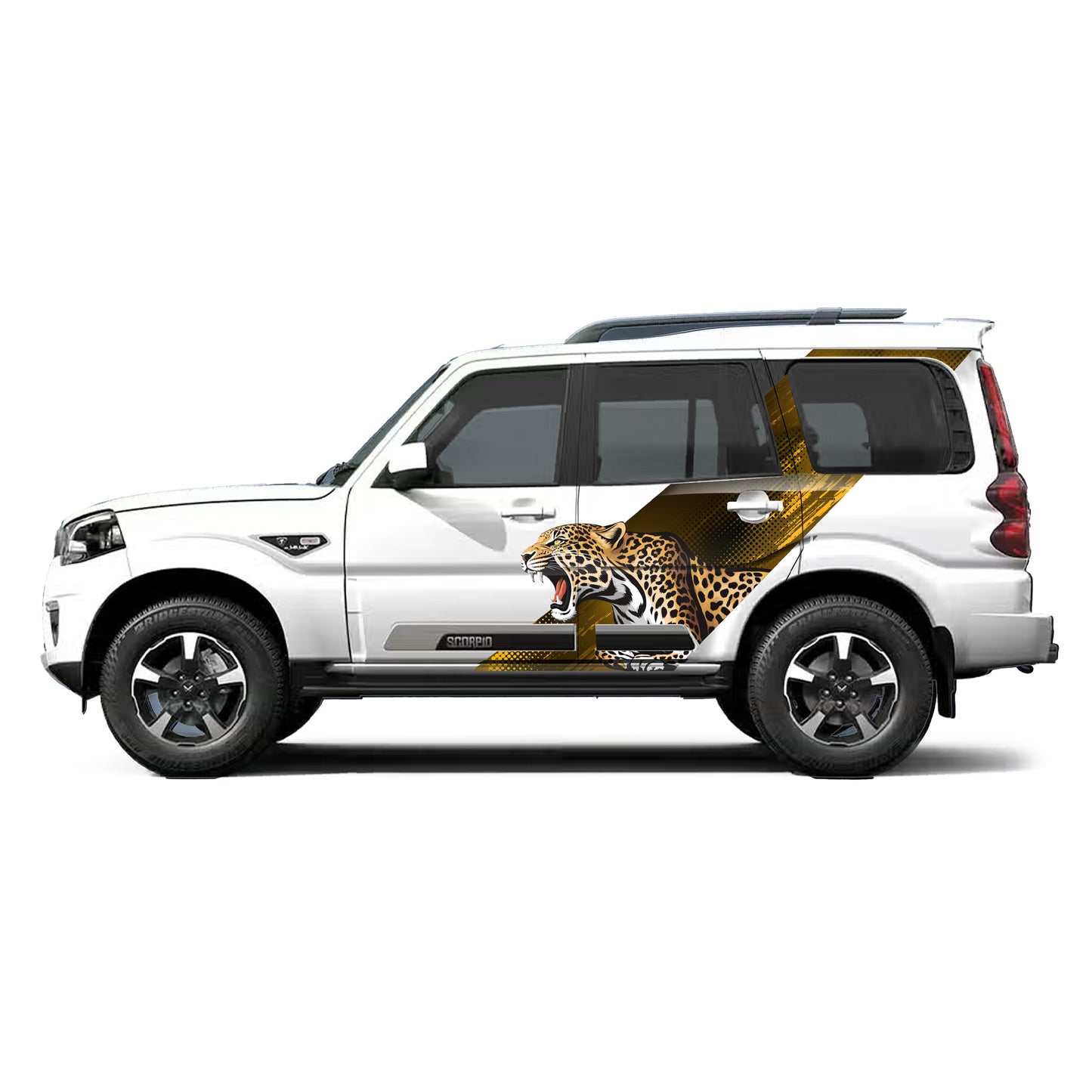 Leopard  Edition Car Graphics for Mahindra Scorpio S11  IDE Partial X Series