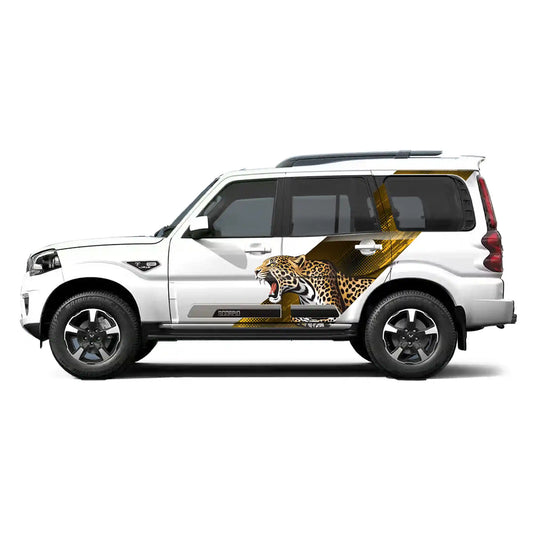 Leopard  Edition Car Graphics for Mahindra Scorpio S11  IDE Partial X Series