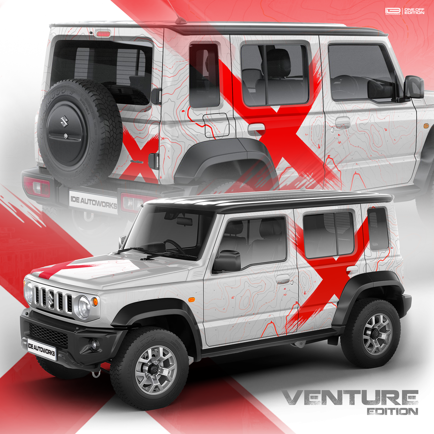 VentureX Edition Graphics for Maruti Suzuki Jimny white