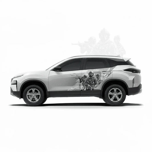 Warrior Edition Graphics for Tata Harrier white