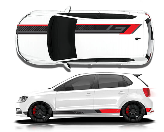 GT Edition Car Graphics Kit for VW Polo white