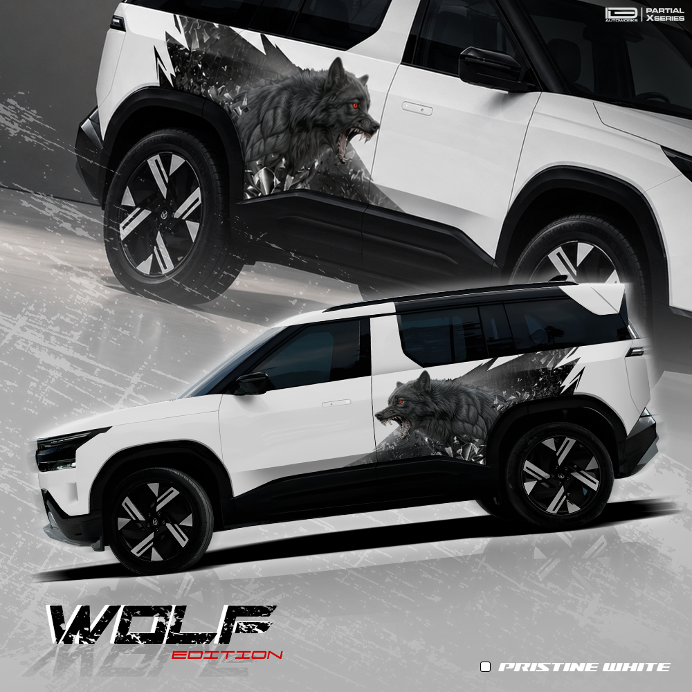 Wolf edition graphics for tata Sierra White