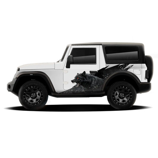 Wolf Edition Graphics for Mahindra Thar White IDE Partial X Series