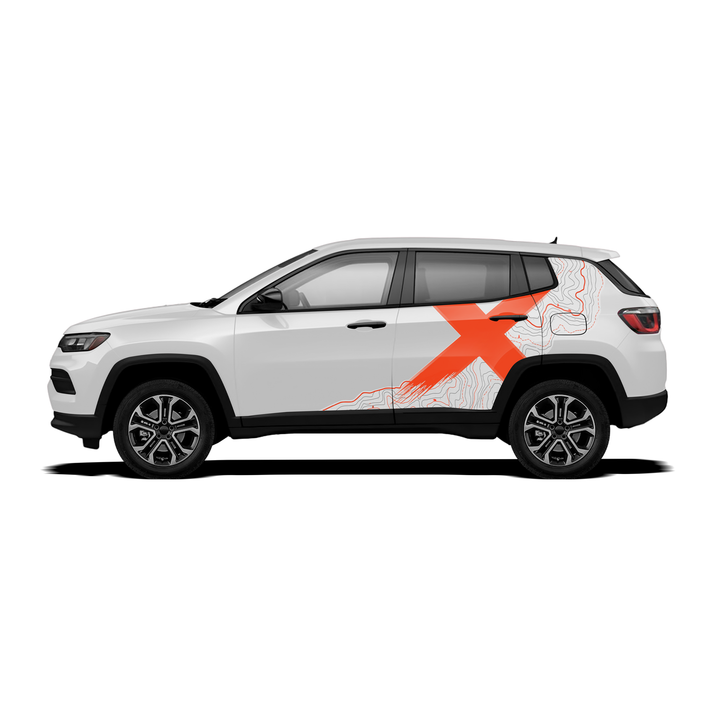 Venture X Edition IDE Partial X Series graphics for the Jeep Compass white