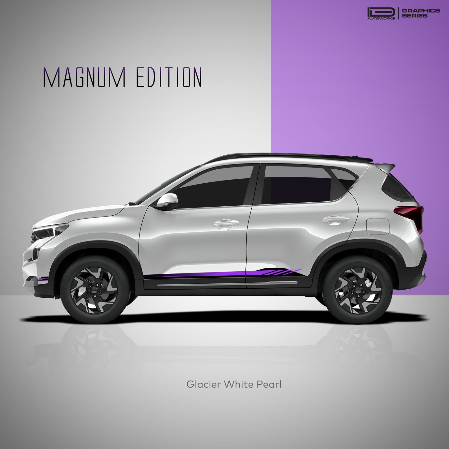 IDE GRAPHICS SERIES - Magnum Edition for Kia Sonet (Glacier Pearl White)