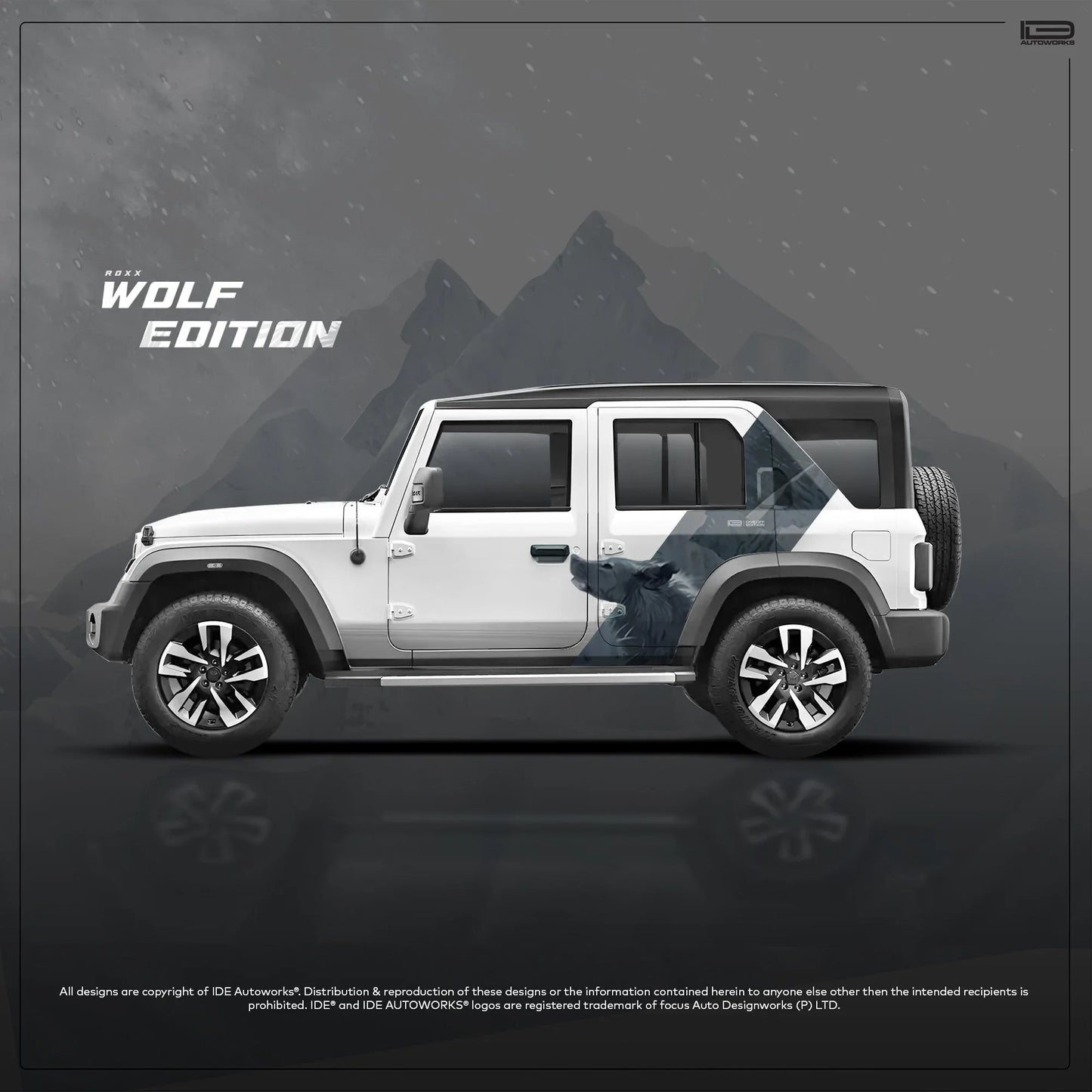Wolf Edition Graphics for Mahindra Thar Roxx