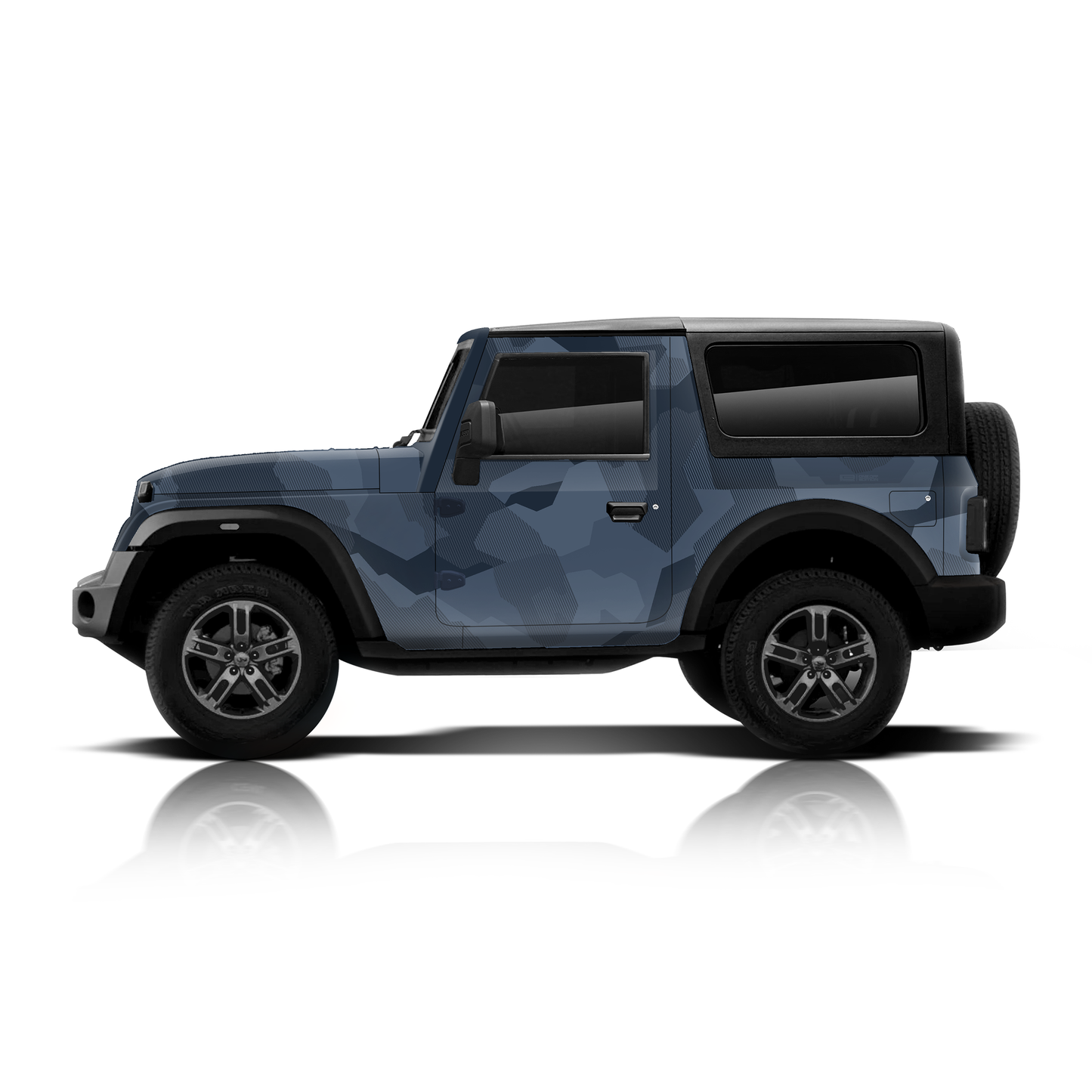 Camo Edition car graphics for Mahindra Thar Battleship grey
