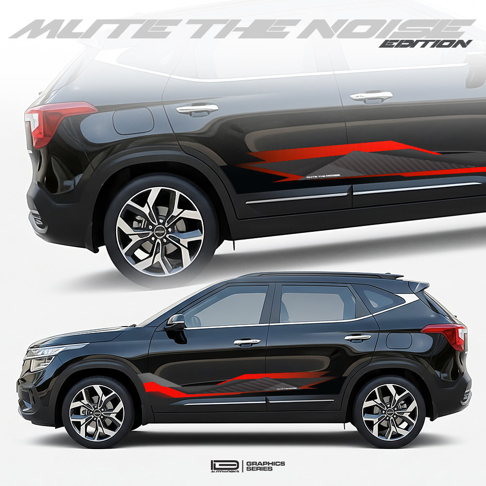 Mute The Noise Edition Graphics for Kia Seltos black
