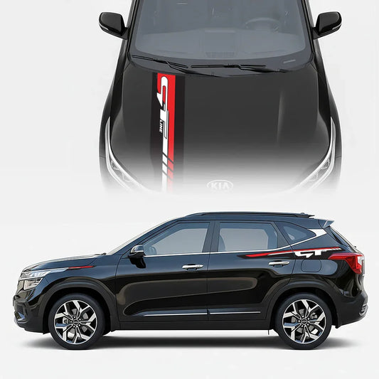 GT Edition car graphics kit on Kia Seltos - performance vinyl decals