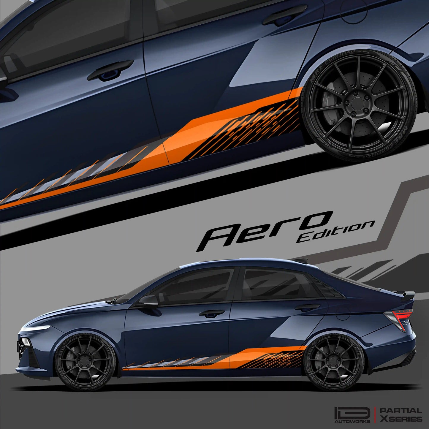 IDE Graphics Series Aero Edition Graphics for Hyundai Verna white