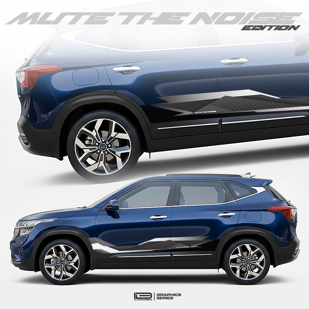 Mute The Noise Edition Graphics for Kia Seltos blue