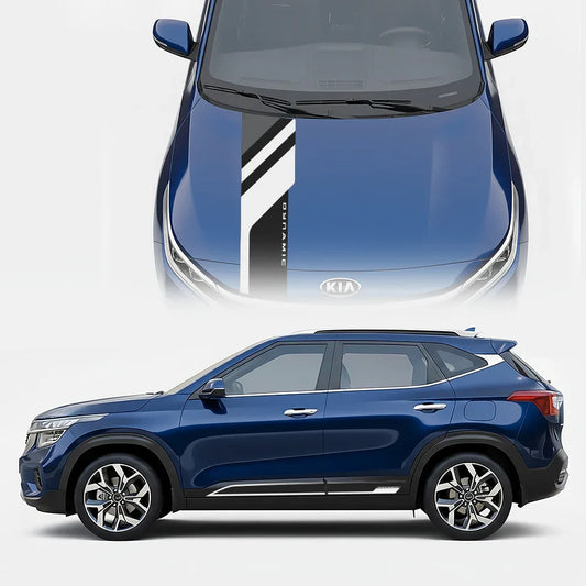Dynamic Edition Car Graphics Kit for Kia Seltos blue