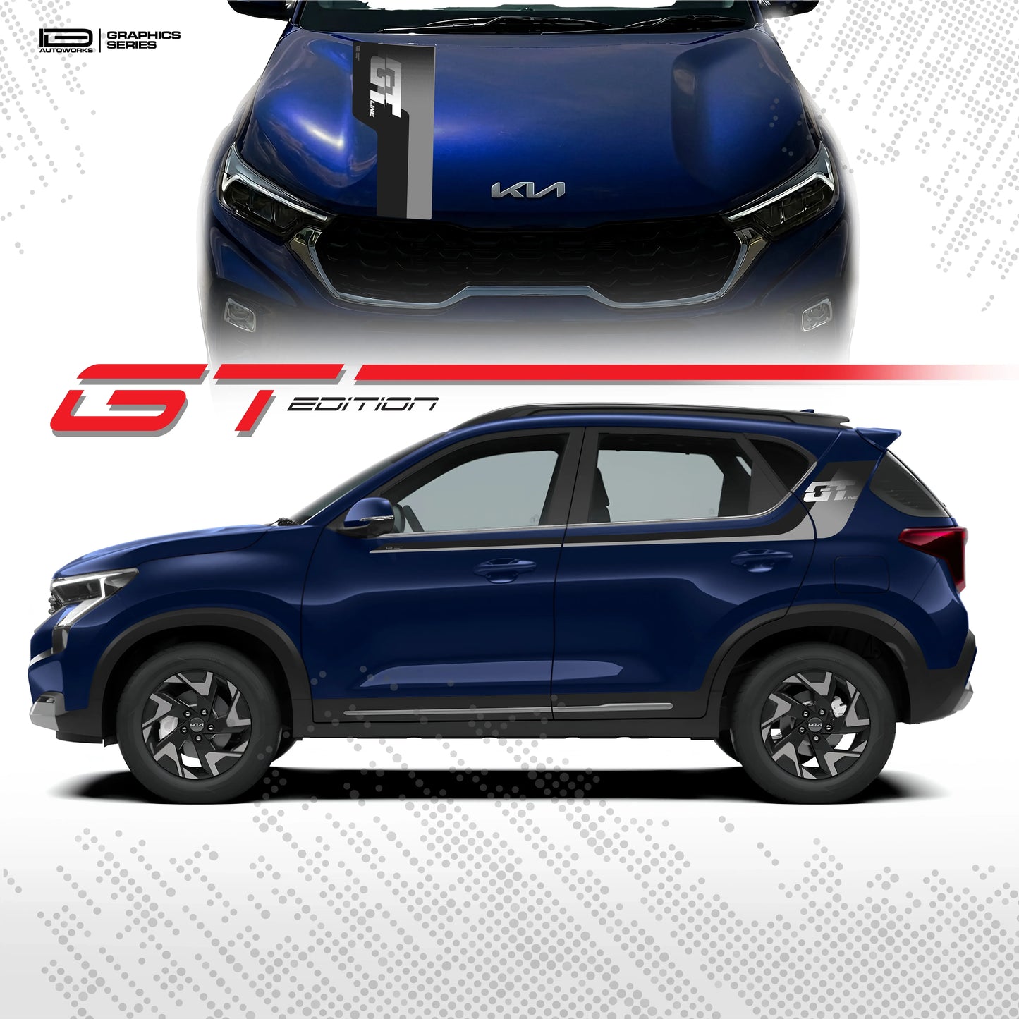 GT Edition Graphics for Kia Sonet blue
