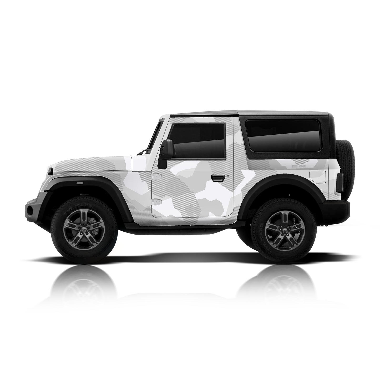 Camo Edition car graphics for Mahindra Thar Everest white 