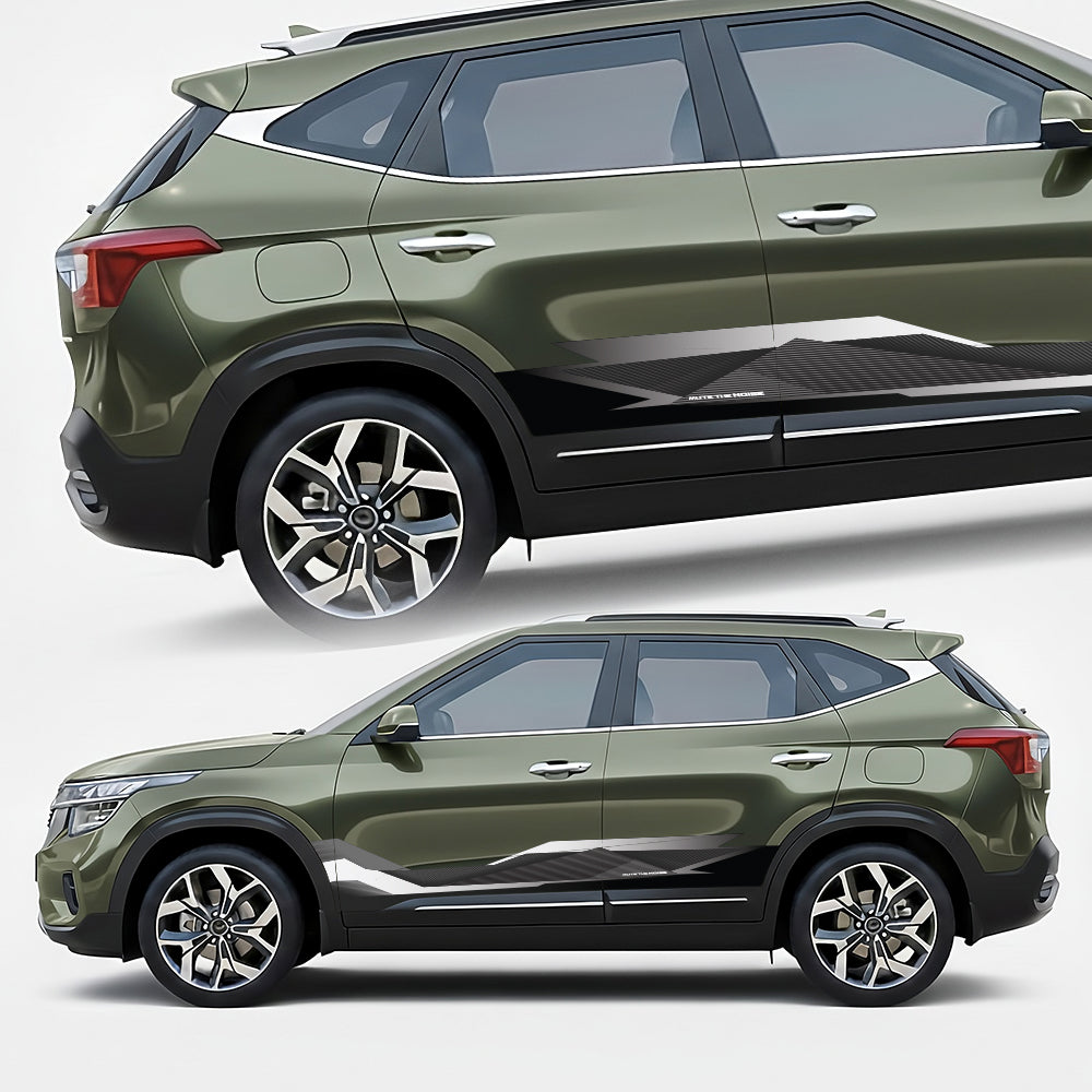 Mute The Noise Edition Graphics for Kia Seltos olive green