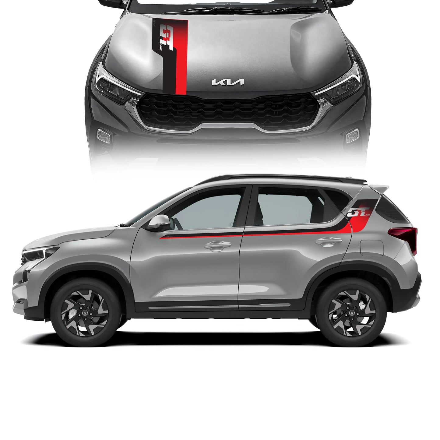 GT Edition Graphics for Kia Sonet grey