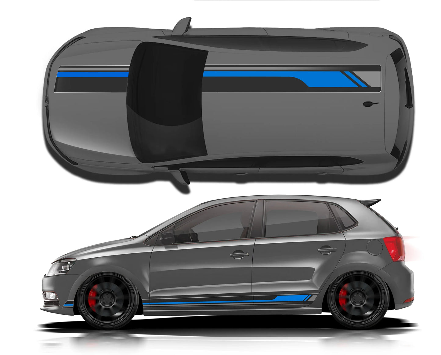 Track Edition Car Graphics Kit for VW Polo  grey