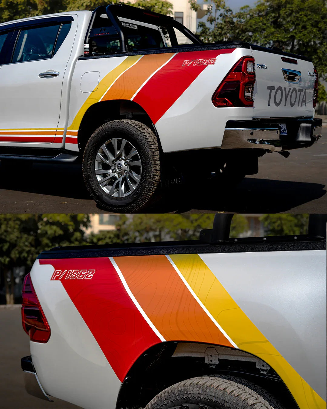 Classic Cruiser Edition Side Graphics for Toyota Hilux white