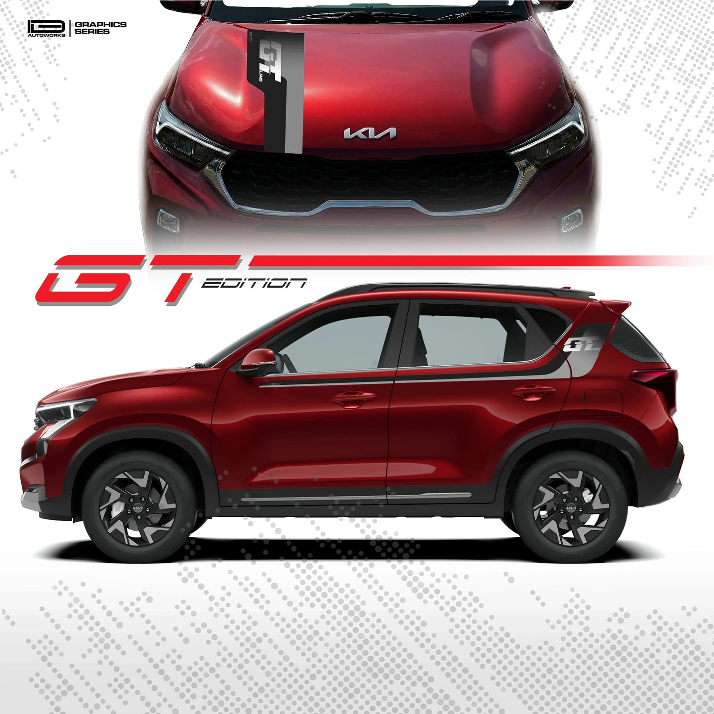 GT Edition Graphics for Kia Sonet red