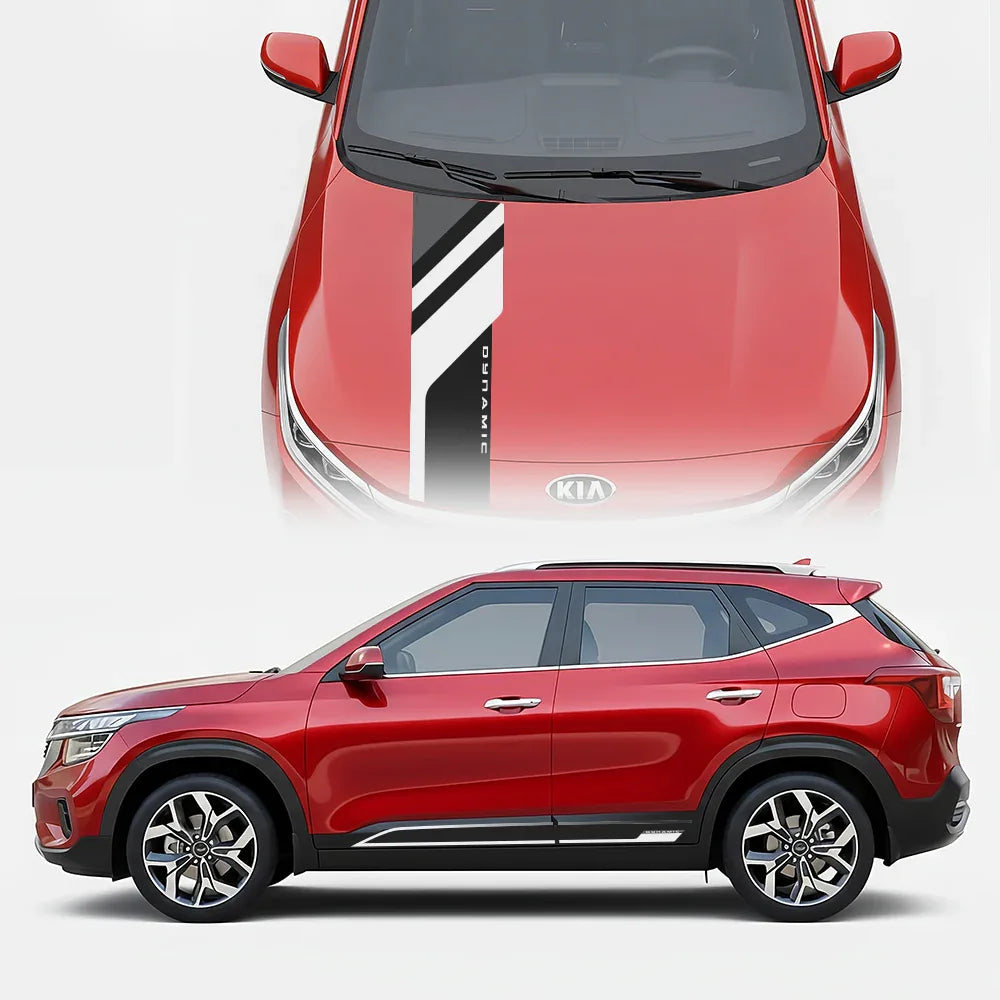 Dynamic Edition Car Graphics Kit for Kia Seltos red