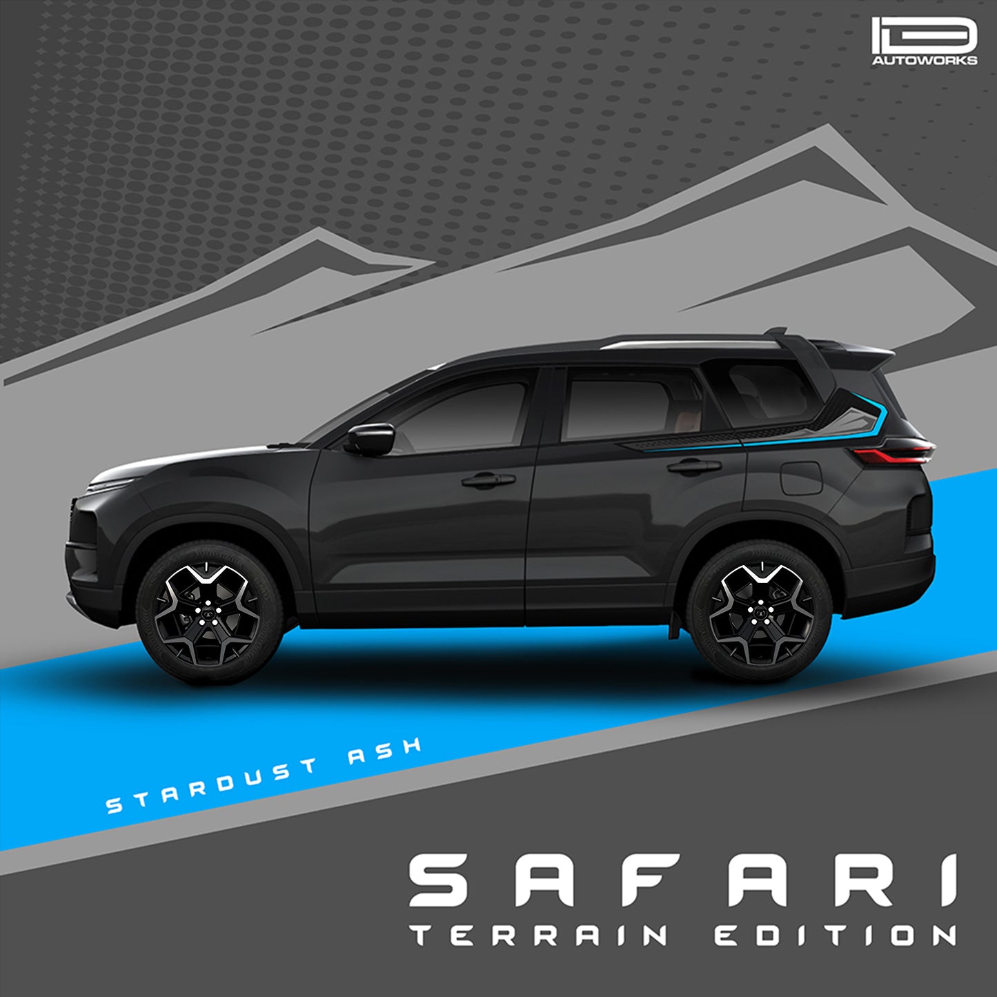 IDE GRAPHICS SERIES - Terrain Edition for Tata Safari /2021-Present (Stardust Ash)