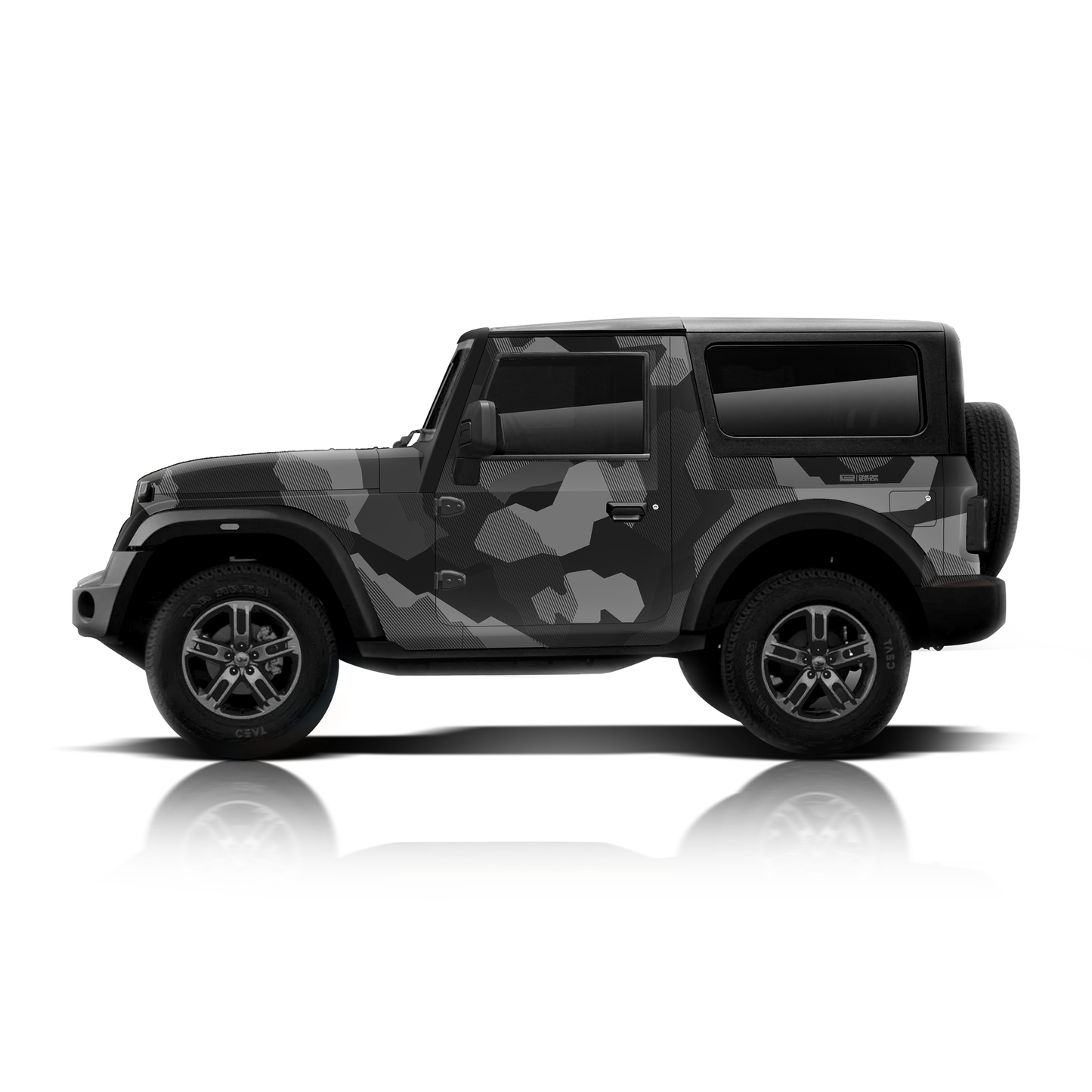 Camo Edition car graphics for Mahindra Thar Stealth black 